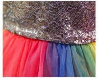 Rainbow Shinny Watermelon Red Princess Dresses