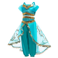 Girls Costume Jasmine Aladdin Traditional Dancing Fancy Dress Set