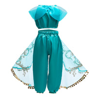 Girls Costume Jasmine Aladdin Traditional Dancing Fancy Dress Set