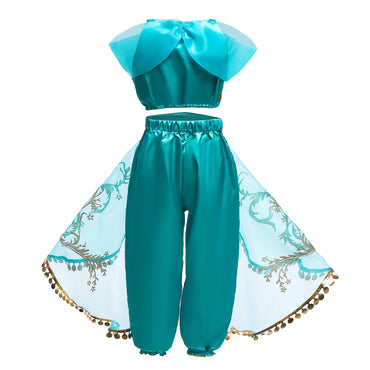 Girls Costume Jasmine Aladdin Traditional Dancing Fancy Dress Set