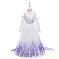 Elegant and Luxurious Frozen Elsa Princess Dresses White With Purple Style1