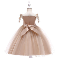 Embroidered Lace Luxury Champagne Piano Dancing Princess Dresses