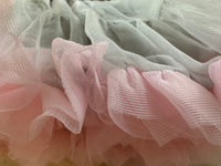 Girls Tutu Skirt Grey With Pink Edge