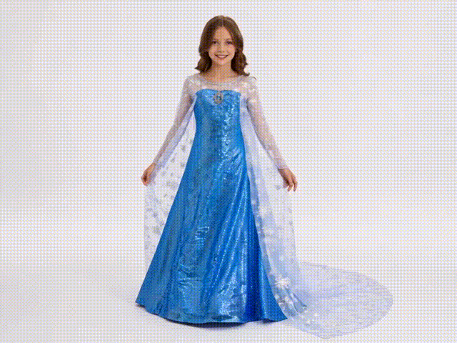 Elegant and Luxurious Frozen Elsa Princess Snow Blue Style8