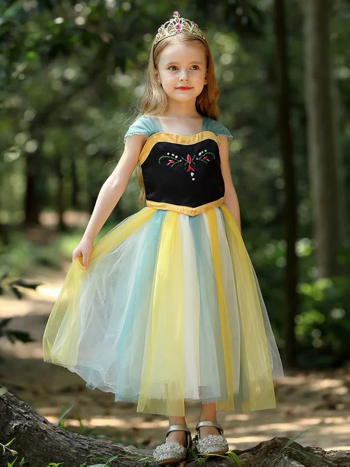 Elegant and Luxurious Frozen Anna Black With Green Princess Dresses