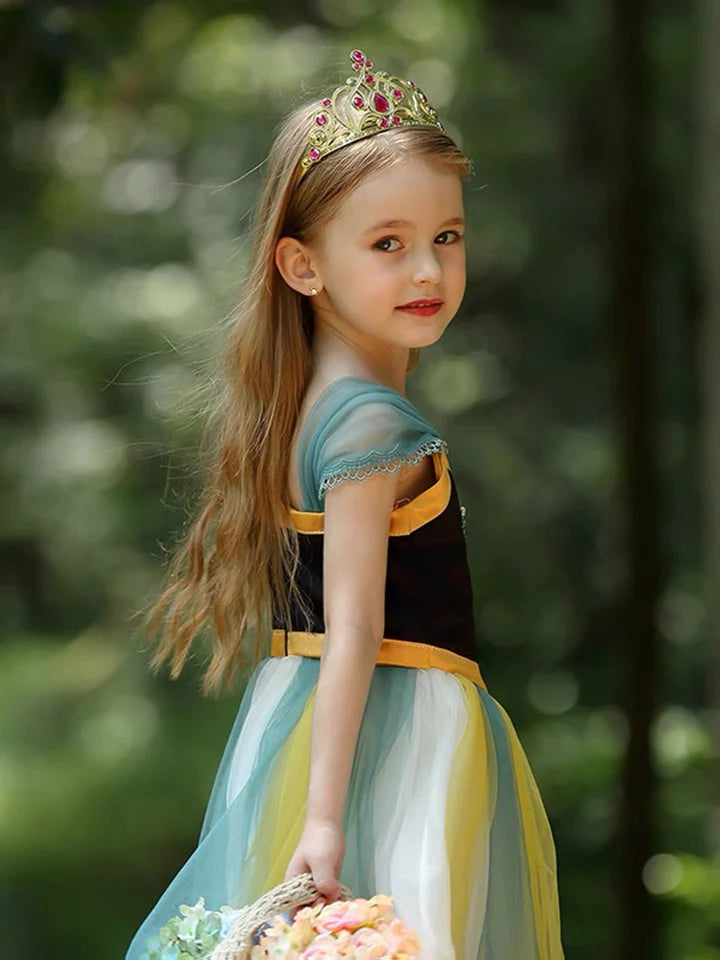 Elegant and Luxurious Frozen Anna Black With Green Princess Dresses