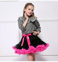 Girls Tutu Skirt Black With Rose Red Edge