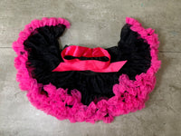 Girls Tutu Skirt Black With Rose Red Edge