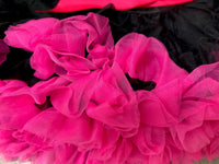 Girls Tutu Skirt Black With Rose Red Edge