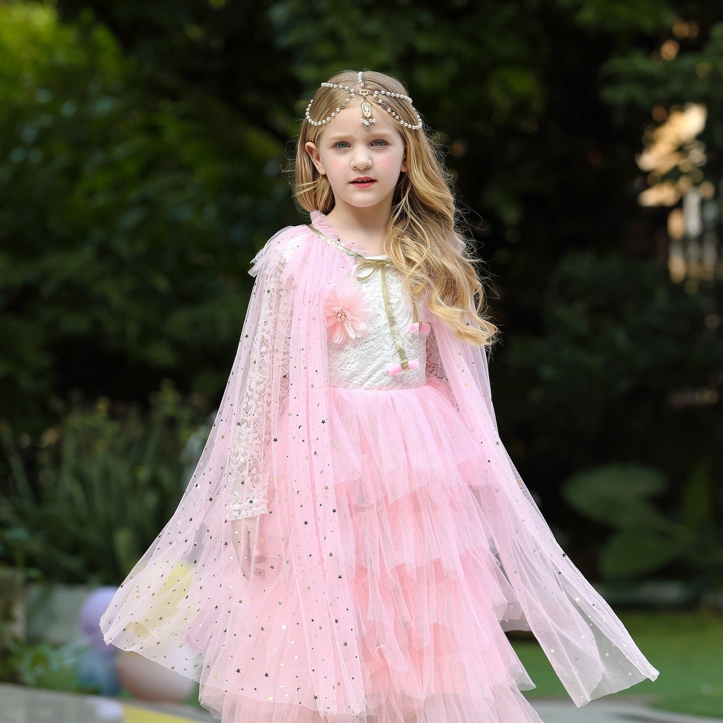 Princess Cloak Cape Star Pink