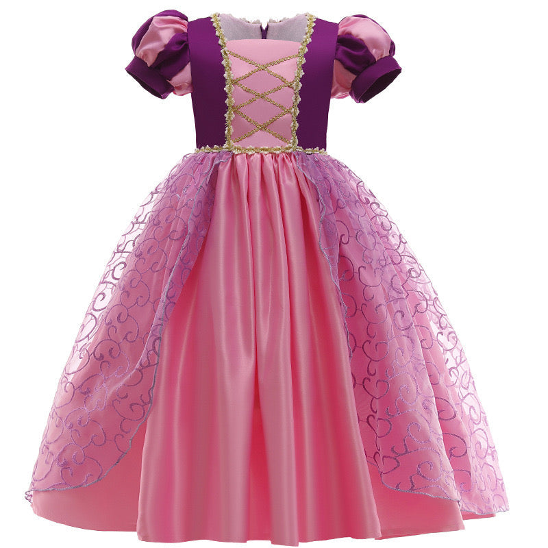 Girls Purple Pink Sofia Rapunzel Princess Dresses Style3