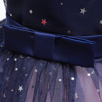 Embroidered Lace Star Navy Princess Dresses