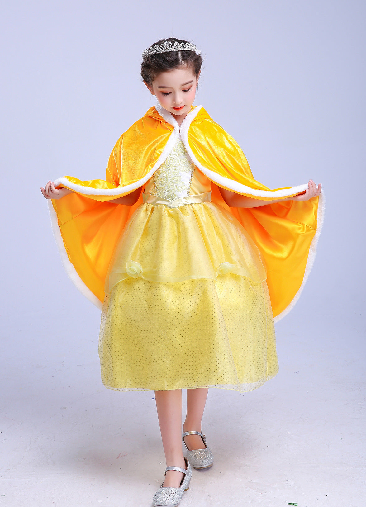 Princess Winter Cloak Cape Yellow