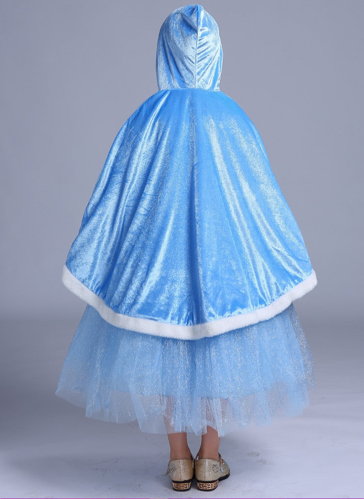 Princess Winter Cloak Cape Blue