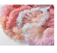 Girls Tutu Skirt Two Sides Double Fluffy Rainbow Pink