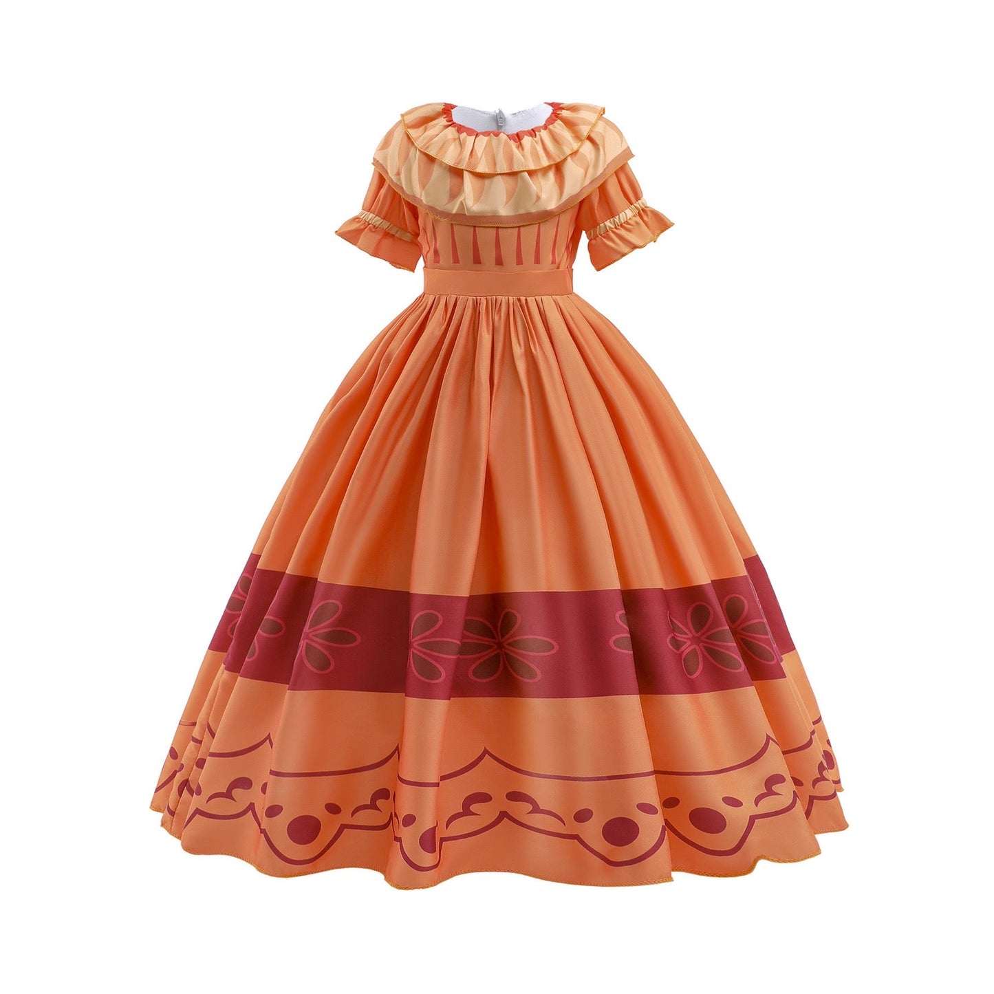 Girls Costume Orange Encanto Pepa Princess Long Dresses