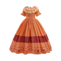 Girls Costume Orange Encanto Pepa Princess Long Dresses