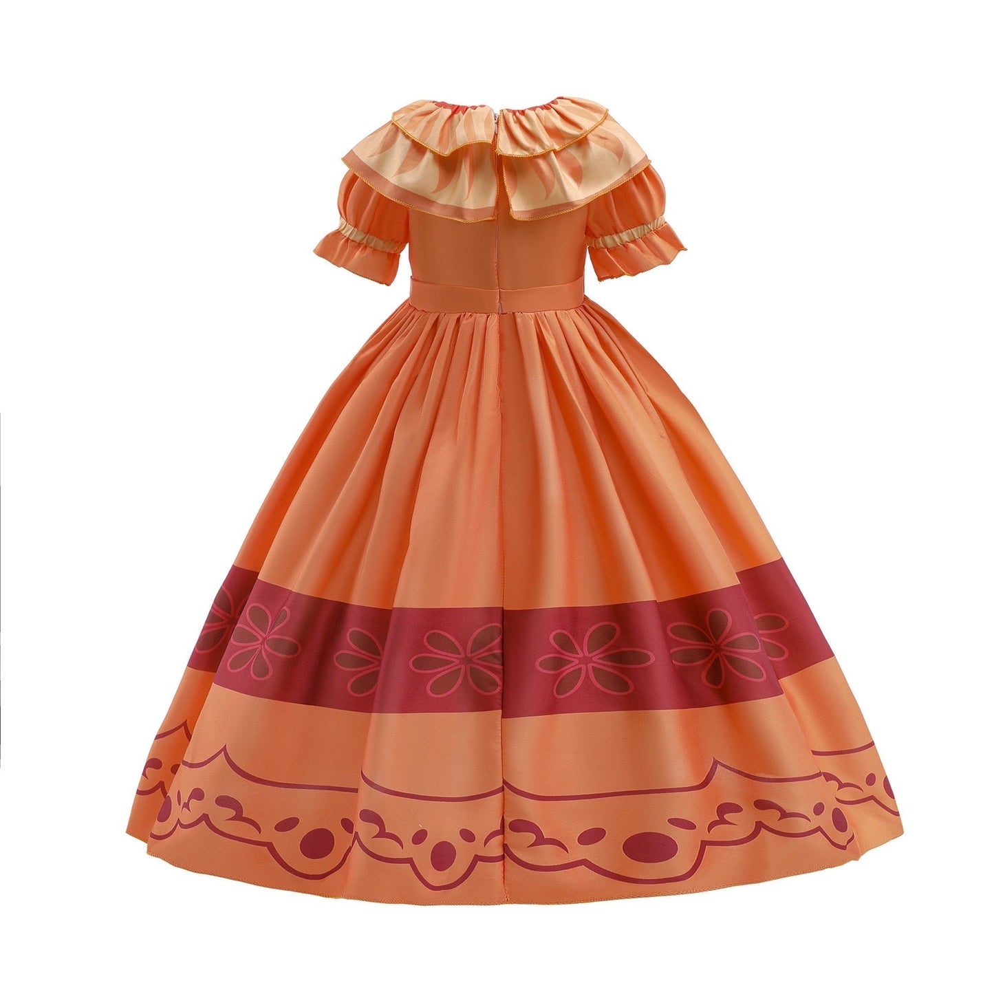 Girls Costume Orange Encanto Pepa Princess Long Dresses