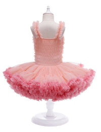 Siamese Tutu Dress Peach With Watermelon Red Edge