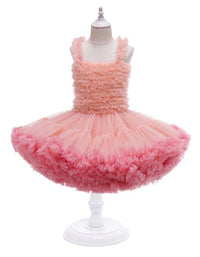 Siamese Tutu Dress Peach With Watermelon Red Edge