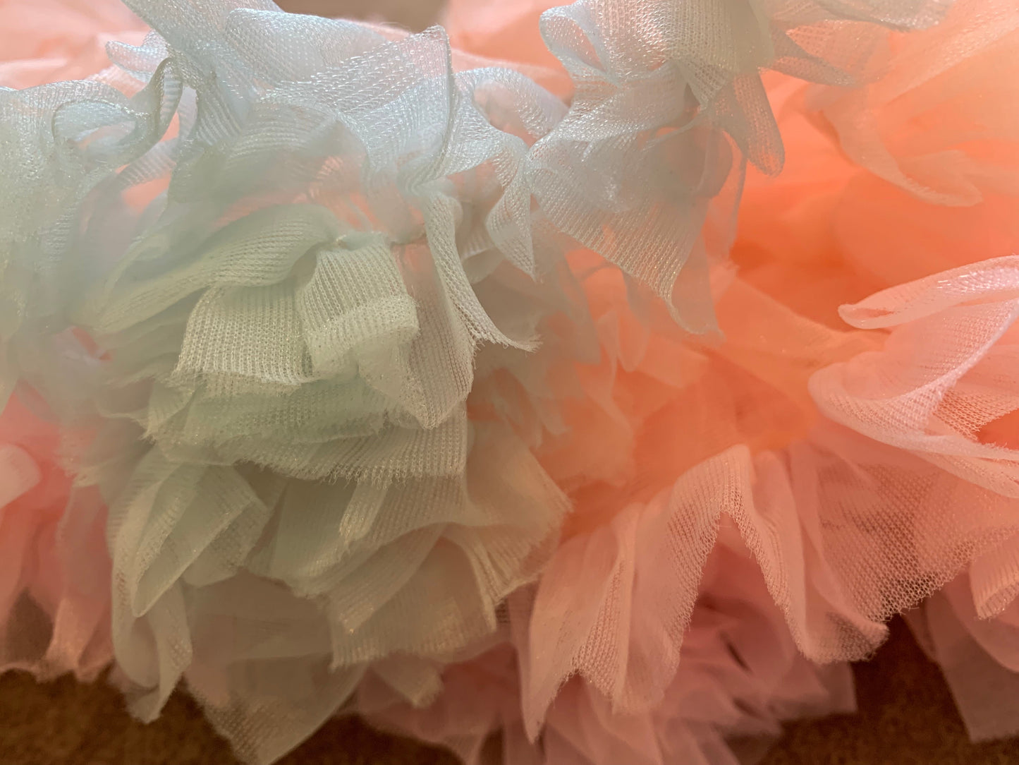 Siamese Tutu Dress Peach With Rainbow Edge