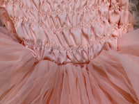 Siamese Tutu Dress Peach With Rainbow Edge