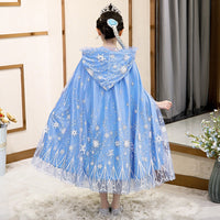 Princess Winter Cloak Cape Star Blue