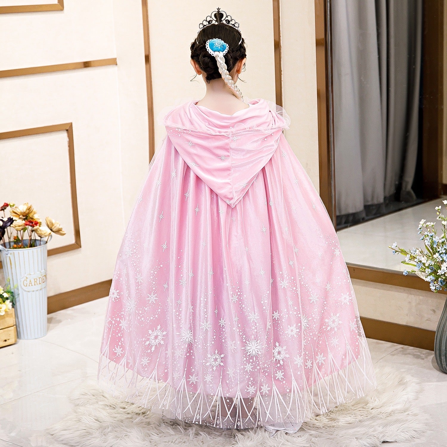 Princess Winter Cloak Cape Star Pink