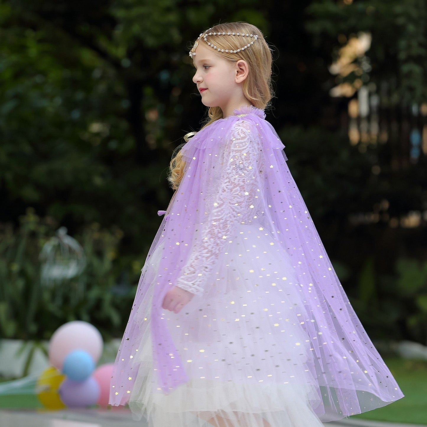 Princess Cloak Cape Star Purple