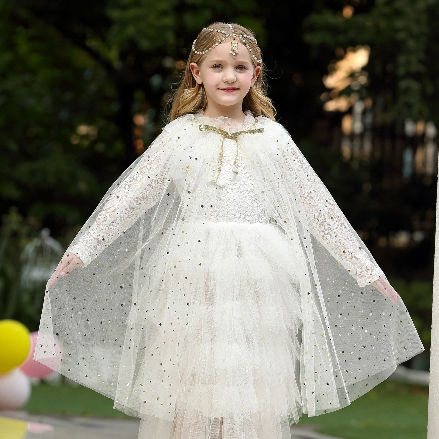 Princess Cloak Cape Star White