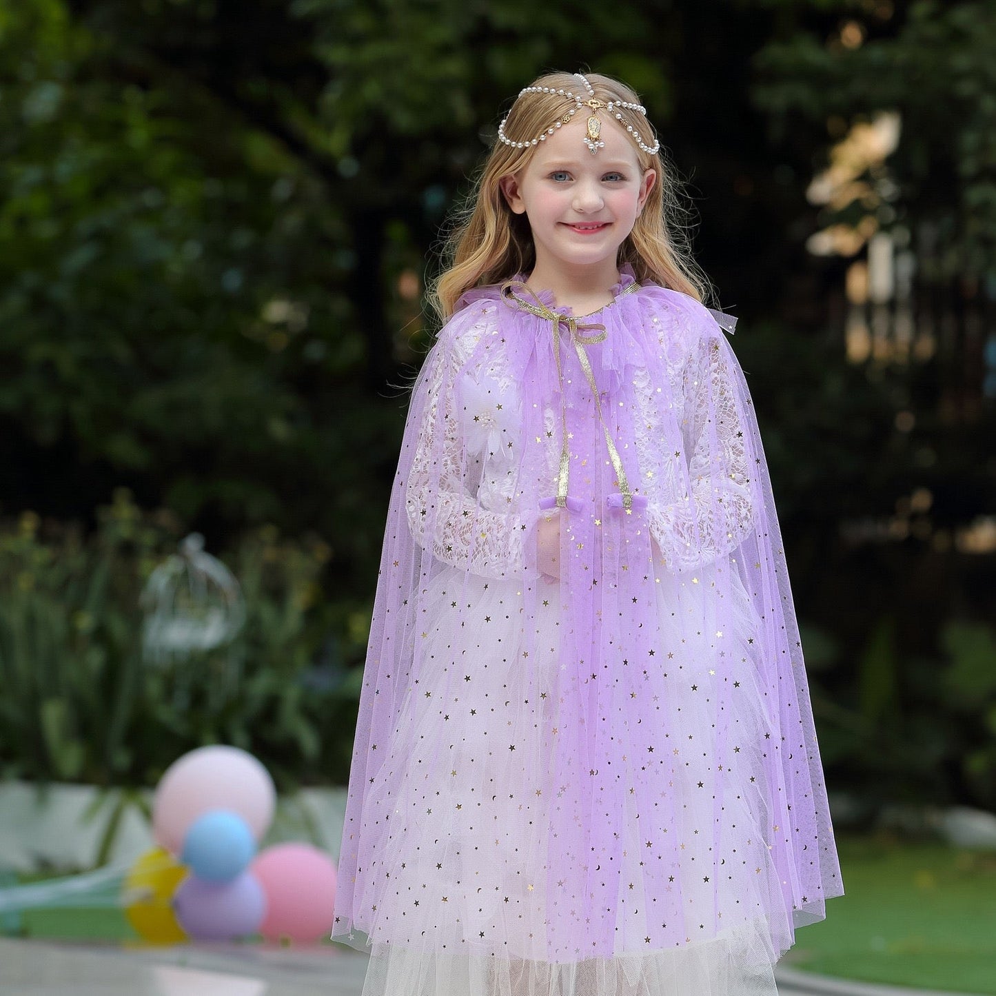 Princess Cloak Cape Star Purple