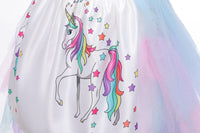 Magical Unicorn Costume White Dresses With Rainbow Trailing