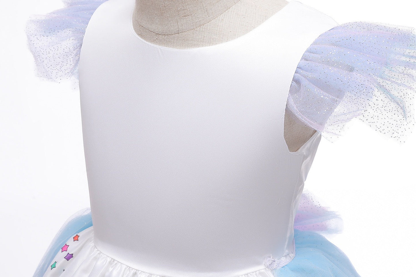 Magical Unicorn Costume White Dresses With Rainbow Trailing