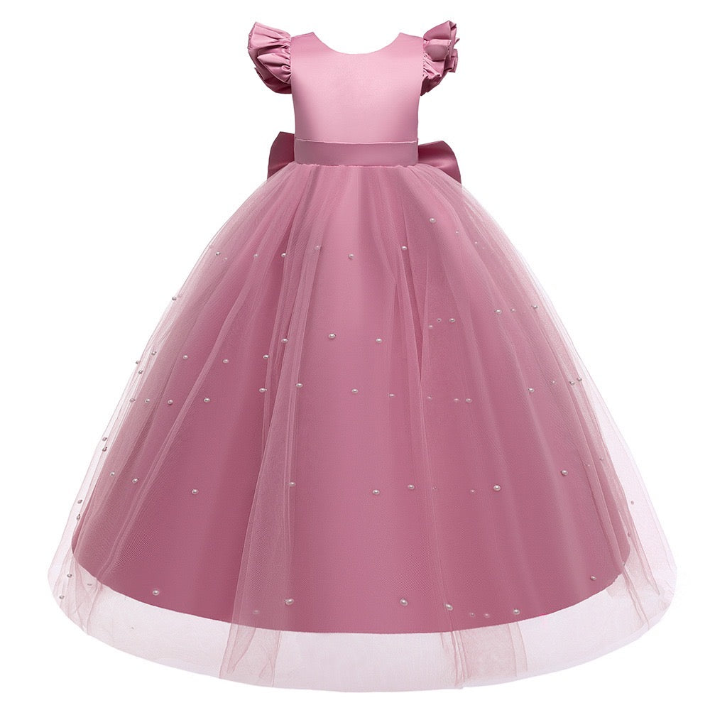 Embroidered Lace Luxury Highlight-Pink Piano Dancing Show Princess Dresses