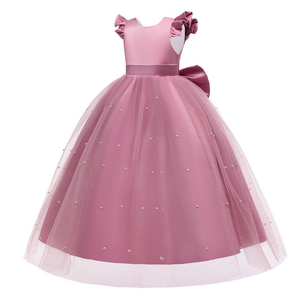 Embroidered Lace Luxury Highlight-Pink Piano Dancing Show Princess Dresses