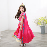 Girls Princess Costume Jasmine Aladdin Fancy Twinkle Rose Red Traditional Dancing Dresses