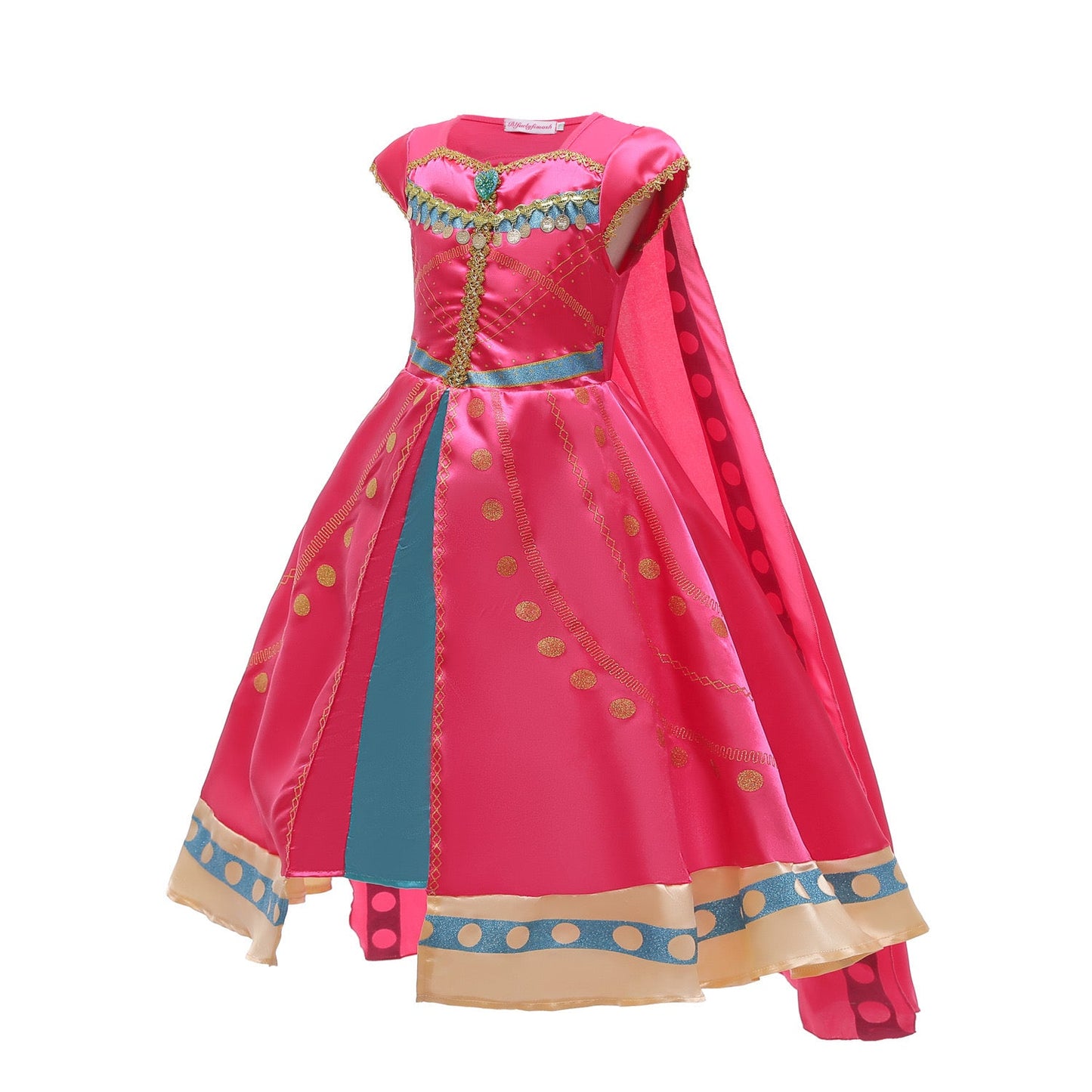 Girls Princess Costume Jasmine Aladdin Fancy Twinkle Rose Red Traditional Dancing Dresses