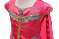 Girls Princess Costume Jasmine Aladdin Fancy Twinkle Rose Red Traditional Dancing Dresses