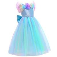 Embroidered Lace Rainbow Light Blue Cinderella Princess Dresses