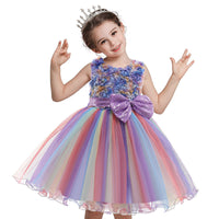 Rainbow Purple Flower Princess Dresses