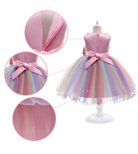 Rainbow Pink Flower Princess Dresses