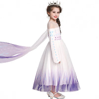 Elegant and Luxurious Frozen Elsa Princess Dresses White With Purple Style1