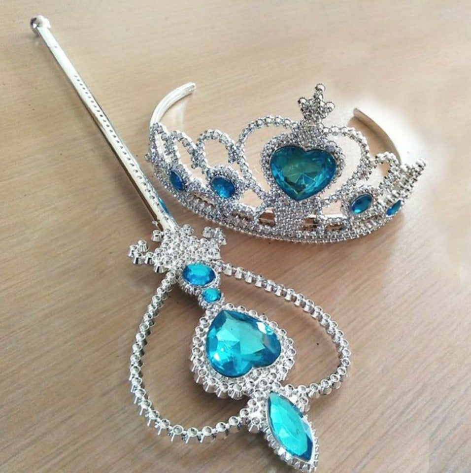 Princess Frozen Accessories Tiara Crown And Magic Wand