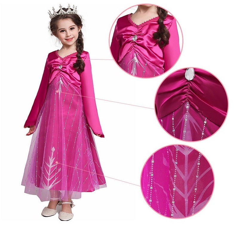 Elegant and Luxurious Frozen Elsa Princess Dresses Pink