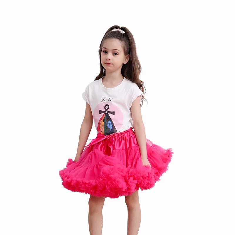 Girls Tutu Skirt Rose Red