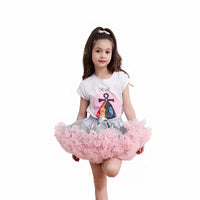 Girls Tutu Skirt Grey With Pink Edge