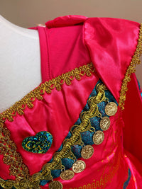 Girls Princess Costume Jasmine Aladdin Fancy Twinkle Rose Red Traditional Dancing Dresses