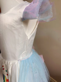 Magical Unicorn Costume White Dresses With Rainbow Trailing