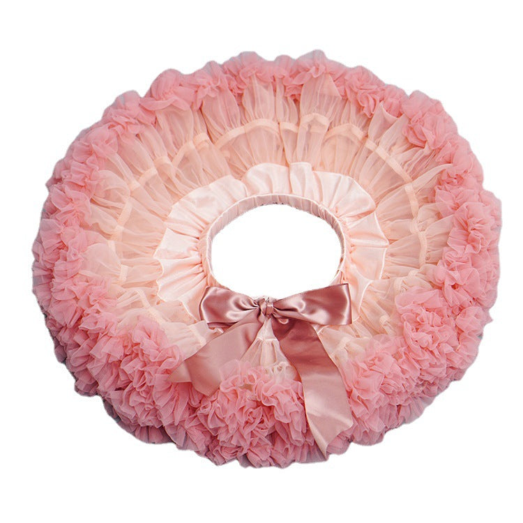 Girls Tutu Skirt Peach With Watermelon Red Edge