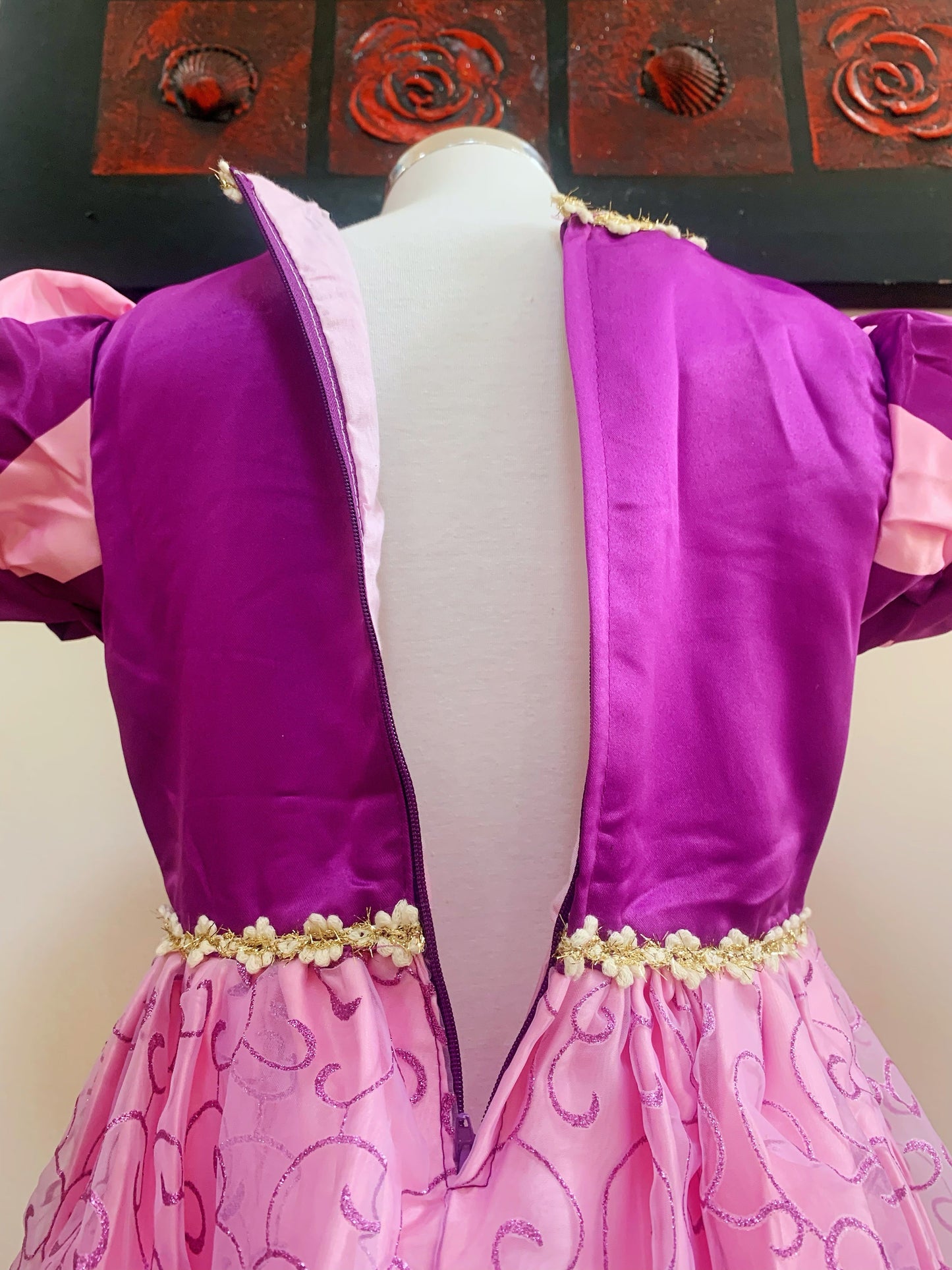 Girls Purple Pink Sofia Rapunzel Princess Dresses Style3